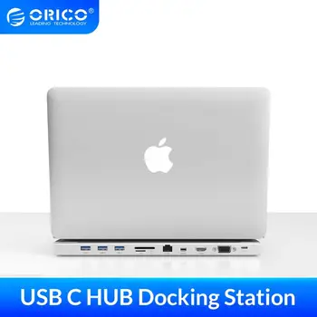 ORICO USB C HUB Dokovacej Stanice 10-v-1 Typ C pre Multi USB 3.0 HDMI Adaptér pre Macbook Pro USB-C 3.1 Splitter s PD Nabíjania