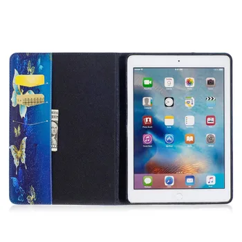 FULAIKATE Pre iPad Air2 Flip Prípade Cartoon Mäkké Zadný Kryt pre iPad 6 Kartu Stojan Farba TPU Business Tablet Ochranné Prípadoch