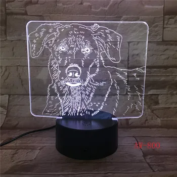 Buldog, Pudel Jack Russell Teriér Rotvajler Dobermann 3D Vizuálne Ilúzie Lampa Deti Nočné Svetlo Psa Štýl Lampa AW-800