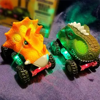 Dinosaurov Autá Dinosaura Vozidiel Vytiahnuť Späť Autá s LED Svetlom Dinosaura Zvukové Hračky pre Chlapcov Batoľatá Deti Darčeky