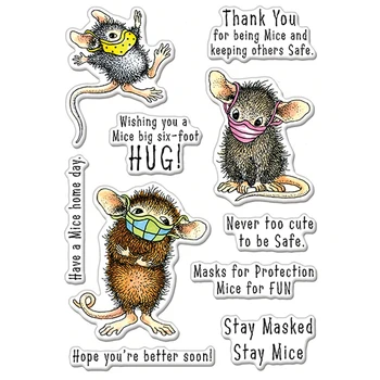Maskovaný Myši Majú Myší Home Deň Pobytu Myší Jasné, Transparentné Pečiatka Zápisník pre Karty Album, Aby Diy Plavidlá Pečiatka 2020