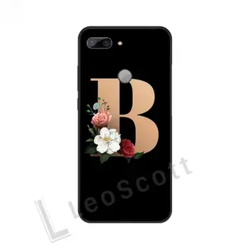 Čierne písmená názov kvety Telefón puzdro Na Huawei Honor 7C 7A 8X 8A 9 10 10i Lite 20 NOVA 3i 3e