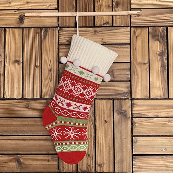 Vianočné Pančuchy Darčeková Taška Pletené Vlnené Ponožky Ozdoby Na Vianočné Stromčeky Nový Rok Deti Darčeky Xmas Candy Apple Veľká Taška