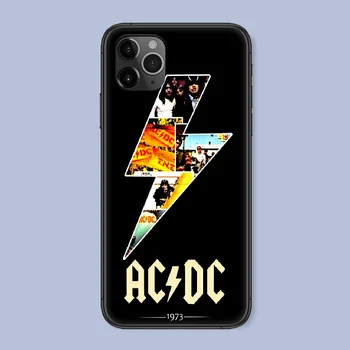 AC DC Rocková Kapela Telefón puzdro Pre Iphone 4 4s 5 5S SE 5C 6 6 7 8 Plus X XS XR 11 12 Mini Pro Max 2020 black Coque Celkom Späť
