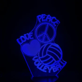 Led Nočné Svetlo Volejbal Športové Led Dekoratívne Svetlo Lásky, Mieru Logo Darček pre Deti Led Ilúzie Tabuľka Tvorbu 3d Lampa