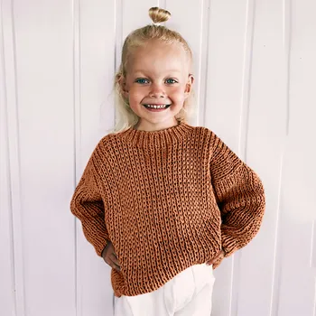 Detské svetre pre dievčatá jesenné a zimné detské dlhé rukávy módne farbou pletený pulóver sveter водолазка6*