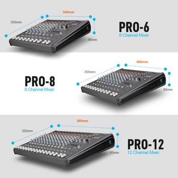 Profesionálny 6 Kanálový DJ konzoly, Audio mixer s 256DSP bluetooth USB 48V pre Fáze počítač nahrávanie webcast hudobné štúdio