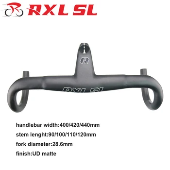 RXL SL Uhlíka Riadidlá Bicyklov Integrované S Kmeňových 400/420/440mm Black Bicykli riadidlá UD Matný Cestné Riadidlá Bicykla