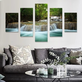 5 Ks Vodopád Maliarske Plátno Na Stenu Umenie Obrázok Domáce Dekorácie Obývacia Izba Plátno Tlačiť Maľovanie