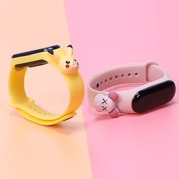 Mi pásmo 5 Popruh náramok Cartoon Kapela Náhradné silikónové náramkové pás Smart watchband Náramok pre Xiao Mi Band 4 3 M5 popruh