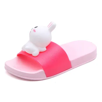 Chlapci dievčatá papuče lete flip flop detské sandále 3D animovaný králik minne Školy dievčatá pláže papuče deti obuv sandal