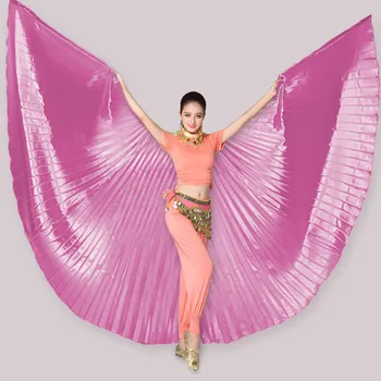 Dospelé Deti, Brušný Tanec Krídla 360' Split Vidlicový Zlato, Striebro Motýlích Krídel Indický Tanec Šaty Výkon Kostým bez Stick