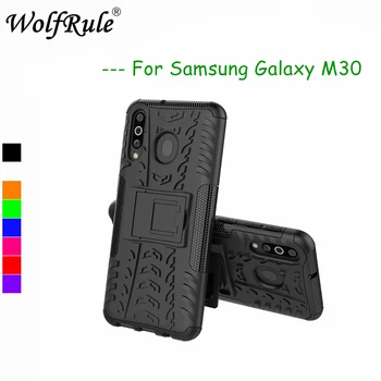 WolfRule Pre Prípad Samsung Galaxy M30 Kryt Dvojitá Vrstva Brnenie Silikónové Zadný obal Pre Samsung M30 Držiak na Stojan Shell SM-M305F Funda
