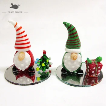 Gnome je Roztomilý Sklenená penguin Figúrka Ručné Vianočný Strom Ornament Darčeky Pre Deti na Vianoce Domov Tabuľky Top Decor Charms Príslušenstvo