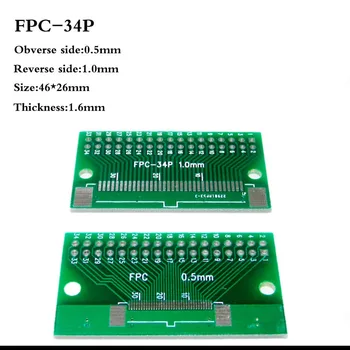 1pcs Dvojité Bočné 0,5 mm 1 mm FFC FPC 6 8 10 12 20 30 40 50 60 Pripnúť na 2.54 mm FPC/FFC SMT Adaptér Zásuvky Doska PCB Dosky