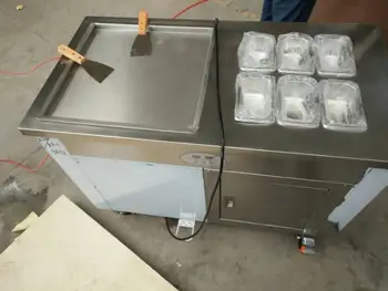 Led displej dvojité kompresory jednej panvici vyprážané zmrzlina studená doska strojov na zmrzlinu roll tvorby