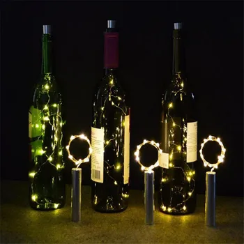 Thrisdar 2M 20LED Korku Tvarované Fľaša Vína, Hviezdna Víla String Svetlo Medený Drôt Vianočné Dovolenku Fľaša Zátka Svetlo