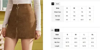 2020 dámske Sukne Sexy Menčester Vysoký Pás A-Line Sukne Bodycon Zime Teplé Zips Clubwear Mini Sukne Nové Módne Khaki S-XL