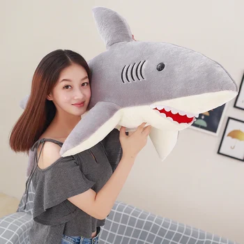 50-130 cm Roztomilé Plyšové Shark Vankúš Vypchaté Zvieratá Simulácia Ryby Bábiky pre Deti, Dievčatá, Narodeniny, Valentín Dary